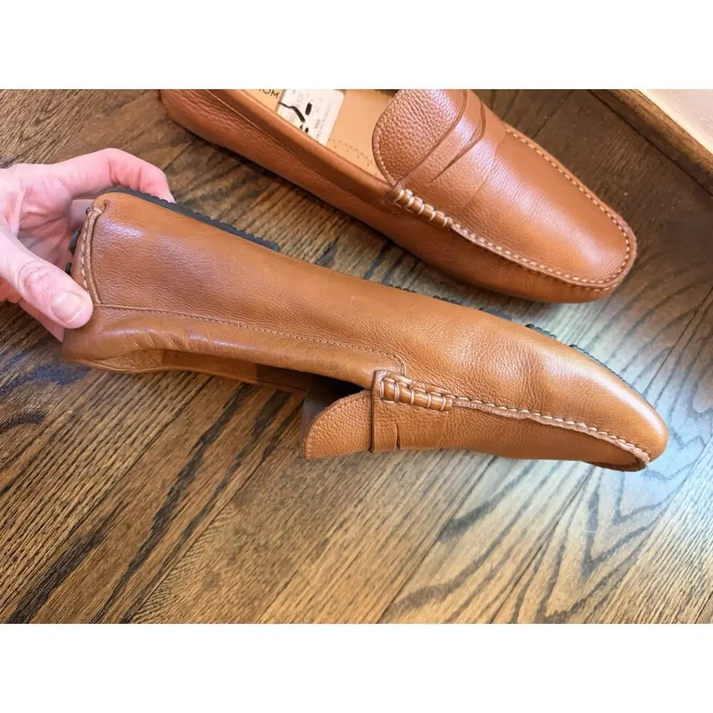 Nordstrom Mens Shop Brown Leather Driving Moccasins Slip Ons Size Mens 12 US